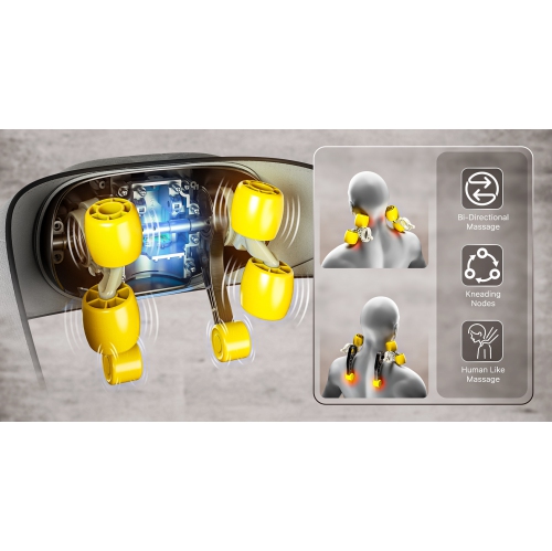 Appareil de massage shiatsu pour le cou et le dos de Miko mains libres avec chaleur apaisante – Contrôle par application