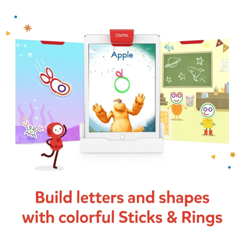 Osmo - Sticks & Rings Starter Kit for iPad, Educational Toys for Children 3-5, Learn Letter Formation, Vocabulary, Phonics Game, Preschool Toy,