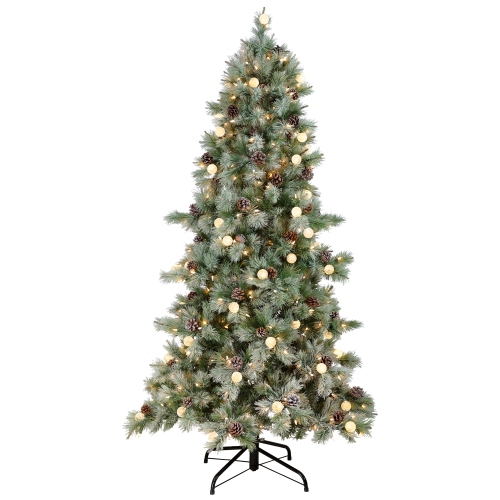 Pre-Lit Medium Artificial Bottle Brush Christmas Tree - 7.5' - Warm White LED Lights