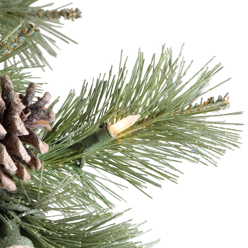 Pre-Lit Medium Artificial Bottle Brush Christmas Tree - 6.5' - Warm White LED Lights