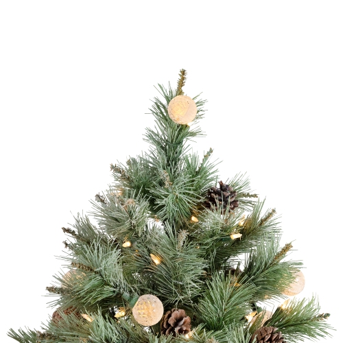 Pre-Lit Medium Artificial Bottle Brush Christmas Tree - 6.5' - Warm White LED Lights