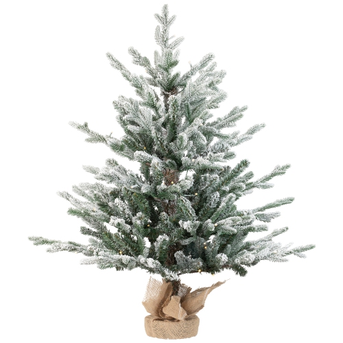 Real Touch™ Pre-Lit B/O Tamarack Pine Artificial Christmas Tree with Burlap - 3' Warm White LED