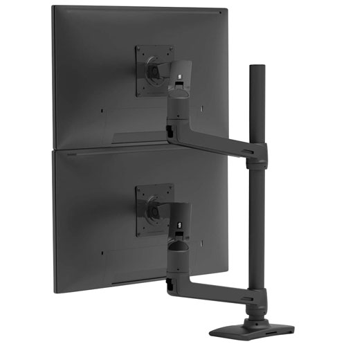 Bras de superposition articulé à grand poteau pour deux moniteurs de 40 po LX d'Ergotron