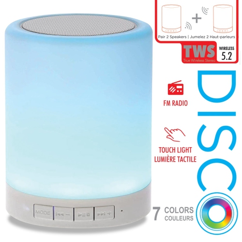 Escape - Wireless Speaker with Mood Light and FM Radio, White