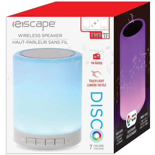 Escape - Wireless Speaker with Mood Light and FM Radio, White