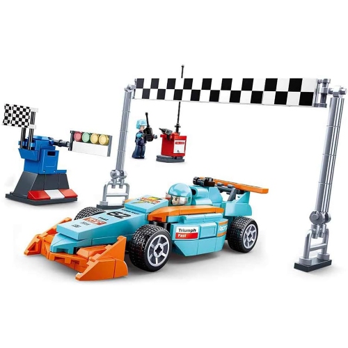 SLUBAN  - Racing Car Building Blocks Set With 2 Figures, 210 Pieces