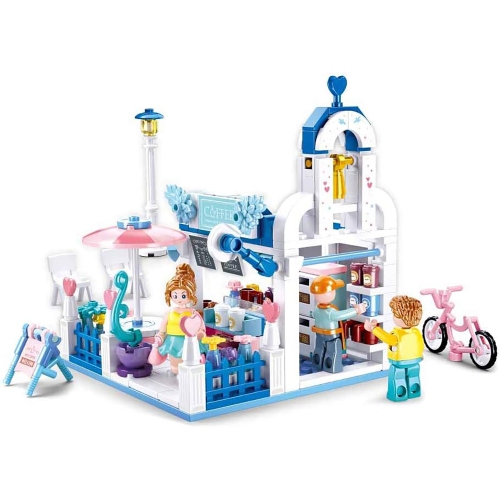 Sluban - Dream Coffee Shop Building Blocks Set with 3 Figures, 289 Pieces