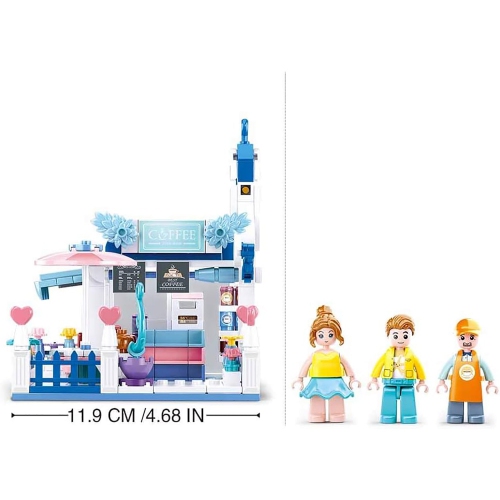 Sluban - Dream Coffee Shop Building Blocks Set with 3 Figures, 289 Pieces