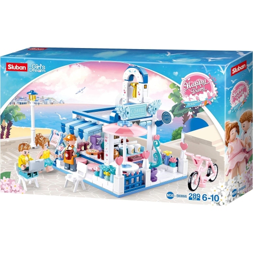 Sluban - Dream Coffee Shop Building Blocks Set with 3 Figures, 289 Pieces