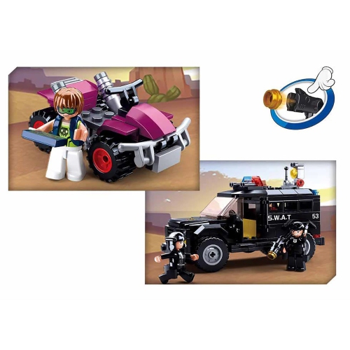 Sluban - Police Truck and ATV Building Blocks Set with 3 Figures, 293 Pieces