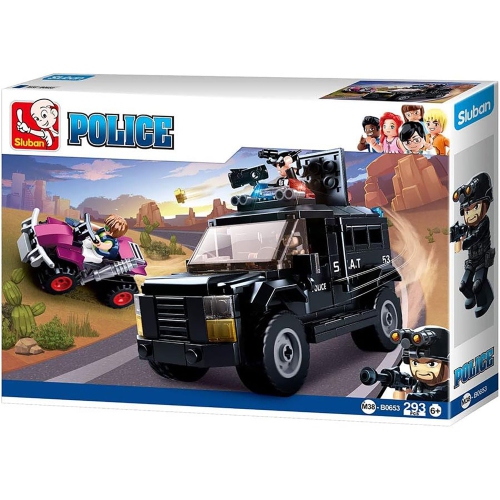 Sluban - Police Truck and ATV Building Blocks Set with 3 Figures, 293 Pieces