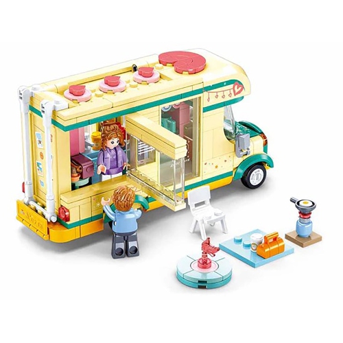 Sluban - Summer Camper Van Building Blocks Set with 2 Figures, 314 Pieces