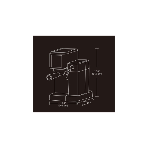 Salton - Barista+ 3 in 1 Espresso Machine, Removable Milk Container, Stainless Steel