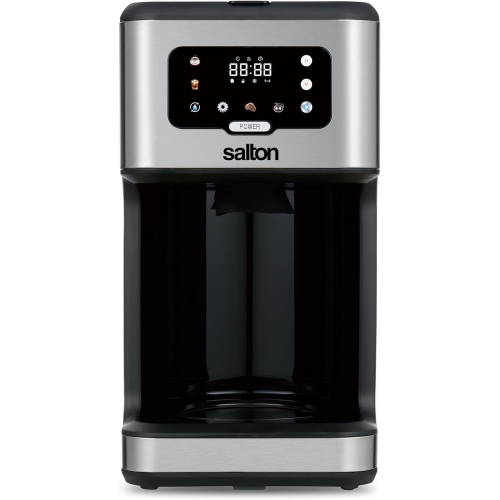 Salton - Programmable Digital Coffee Maker, 14 Cup Capacity, For Hot or Cold Coffee, Stainless Steel