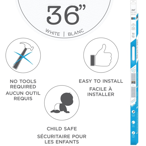 Hauz – Paquet de 3 stores en papier sans fil, filtrant la lumière, 36 x 72&nbsp;po, blanc