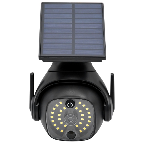 RCA - Solar Powered Outdoor LED Light with Motion Sensor and Dummy Camera, Black
