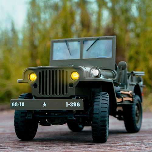JJRC C8815 RTR 1/10 2.4G 4WD RC Car Willys Military Truck for Jeep Off-Road Climbing LED Light Optional Winch Canopy Metal Frame Rock Crawler Full