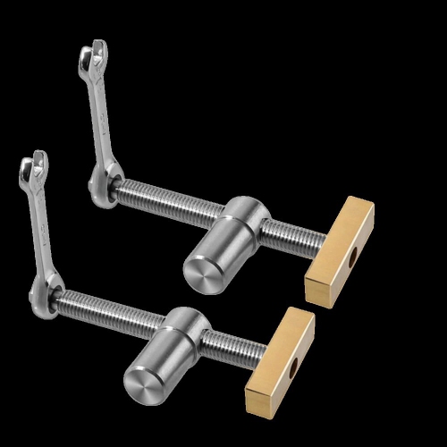 2PCS Woodworking Desktop Clip with 4 PCS Dog Holes Stop Fast Fixed Dog Hole Clip Clamp Brass Stainless Steel Fixture Vise Benches Joinery Carpenter