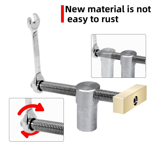 2PCS Woodworking Desktop Clip with 4 PCS Dog Holes Stop Fast Fixed Dog Hole Clip Clamp Brass Stainless Steel Fixture Vise Benches Joinery Carpenter