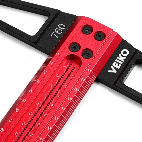 Traceur de ligne de travail du bois de précision VEIKO TS Règle en T Règle en aluminium de positionnement des trous en alliage d'aluminium