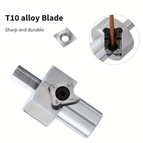 ENJOYWOOD Woodworking Chamfer Tool T10 Alloy Blade Stainless Steel 9mm Hex Shank for Dog Holes Polished Finish for Electric Drills