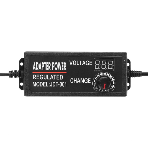 Adaptateur universel CA à CC 48&nbsp;W Tension réglable 3-24&nbsp;V 3&nbsp;A avec écran LCD 14 pointes Convertisseur de polarité Idéal pour les appar