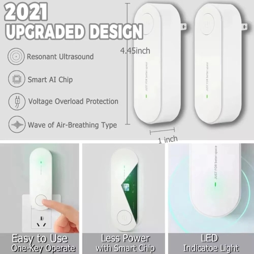 Ultrasonic Pest Repellent 3-in-1 Triple Frequency 360 Degree Coverage Easy Installation Chemical-Free Safe for Pets and Children 800-1800 ft