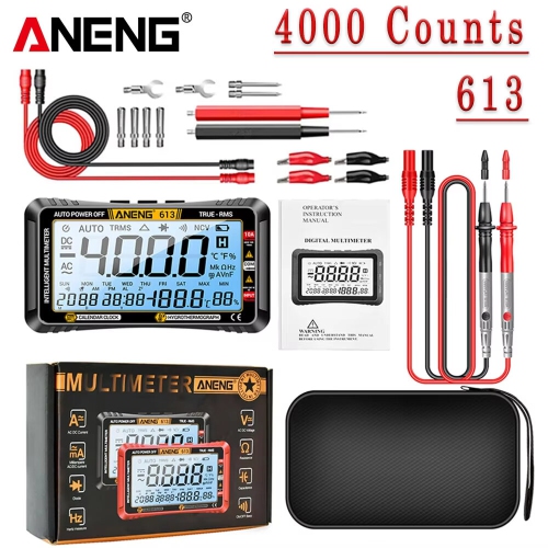ANENG 613 Pro Multimètres intelligents Testeur de condensateur de tension c.c./c.a. 4000 compteurs 10&nbsp;A 600&nbsp;V de courant Tests de voltmètre