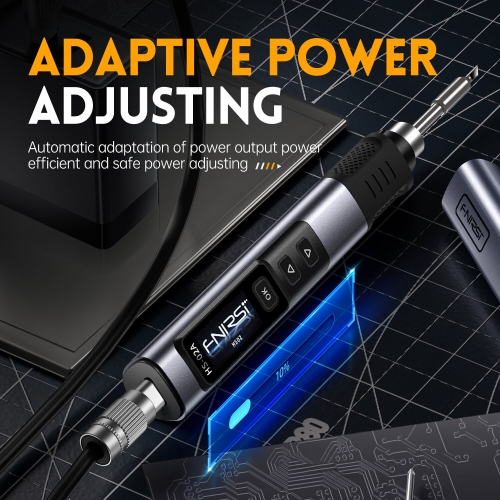 FNIRSI HS-02 Smart Soldering Iron High-Power 100W with Quick Charging PD/QC Protocol Wide Temperature Range 180-842F Featuring Adaptive Power