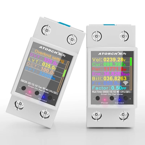 1P Tuya AC50-320V Smart Life Din Rail WIFI Smart Energy Meter Timer Power Consumption Monitor KWh Meter Wattmeter 100A 50/60Hz