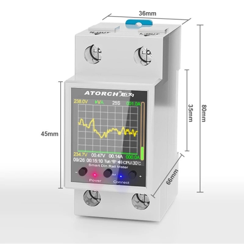 1P Tuya AC50-320V Smart Life Din Rail WIFI Smart Energy Meter Timer Power Consumption Monitor KWh Meter Wattmeter 100A 50/60Hz