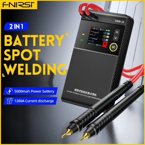 FNIRSI SWM-10 0.25mm Spot Welder 4 Gears Adjustable DIY Mini Spot Double Pulse Welding Machine 18650 Battery Pack Welding Tool Built-in 5000mAh