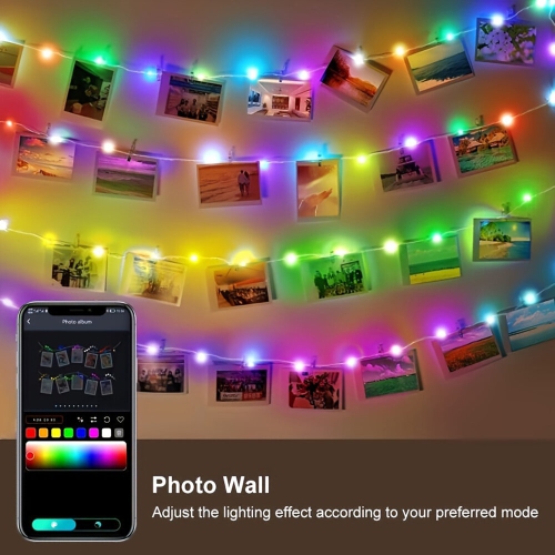 16.4 pi /32.8 pi /65.6 pi LED coloré de lumières décoratives avec commande d'application Télécommande Bluetooth IP66 étanche pour la