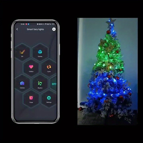 16.4 pi /32.8 pi /65.6 pi LED coloré de lumières décoratives avec commande d'application Télécommande Bluetooth IP66 étanche pour la