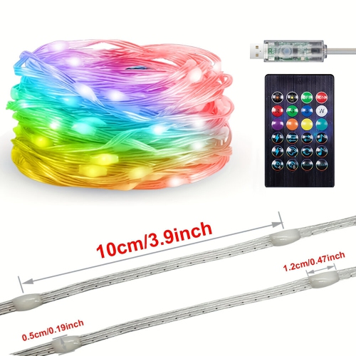 16.4 pi /32.8 pi /65.6 pi LED coloré de lumières décoratives avec commande d'application Télécommande Bluetooth IP66 étanche pour la