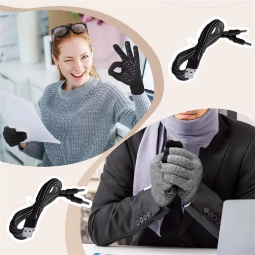 TENGOO Winter Electric Heated Gloves USB Rechargeable Electric Heated Gloves Warm Gloves for Men Women Motorcycle Snowboard Cycling Unisex Hand