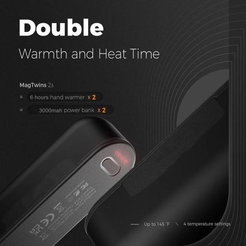 Rechargeable Magnetic Hand Warmer 2 in 1 Smart Dual-Sided Hand Heater Quick Heating 45/55/60C Pocket Heater for Warm Gifts