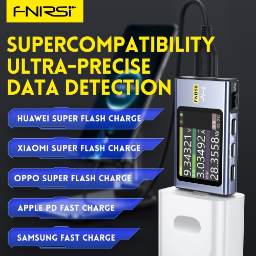 FNIRSI-FNB58 USB QC/PD Voltage and Current Meter Tester Type-C Multi-functional Fast Charging Tester HD Screen Display Human-Computer Interaction