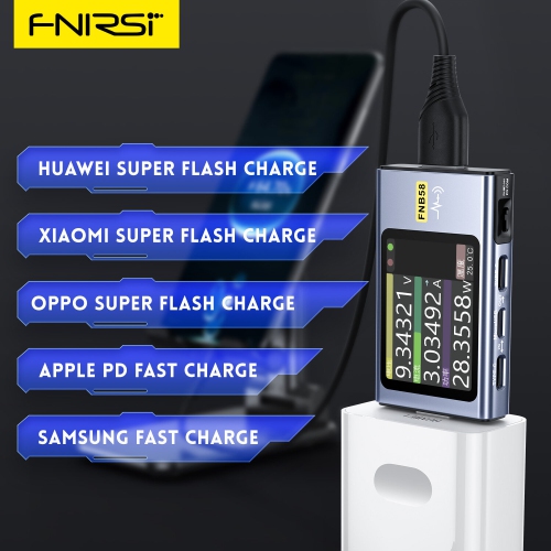 FNIRSI-FNB58 USB QC/PD Voltage and Current Meter Tester Type-C Multi-functional Fast Charging Tester HD Screen Display Human-Computer Interaction