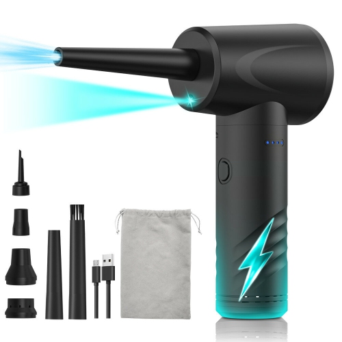 ORIGINAL  Meco Eleverde Compressed Air Duster, Air Blower \w Led Light, 3-Gear to 100000Rpm, Electric Air Duster for PC/keyboard Cleaner, Reusable