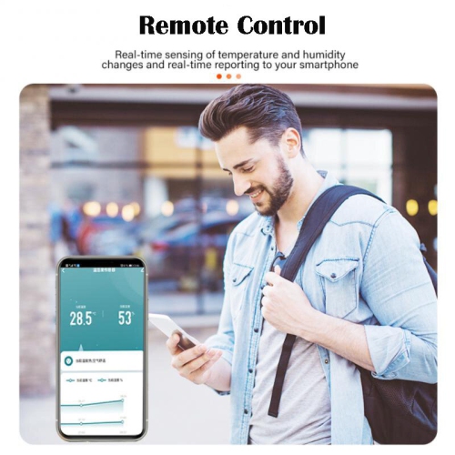 Tuya Smart WiFi Zigbe Temperature Humidity Sensor Indoor Hygrometer Thermometer Detector with LCD Display Remote Control Support Alexa Google Home