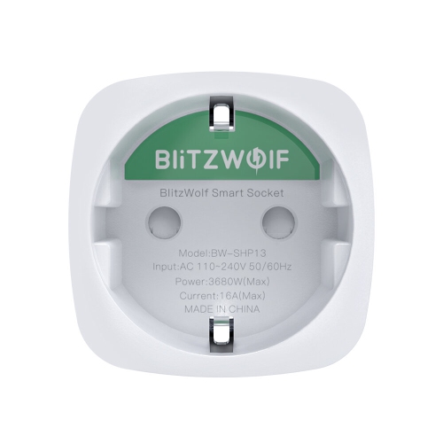 BlitzWolf BW-SHP13 ZigBee3.0 Prise intelligente 16&nbsp;A Prise européenne Mesure de l'électricité Télécommande Minuterie Fonctionne avec Alexa