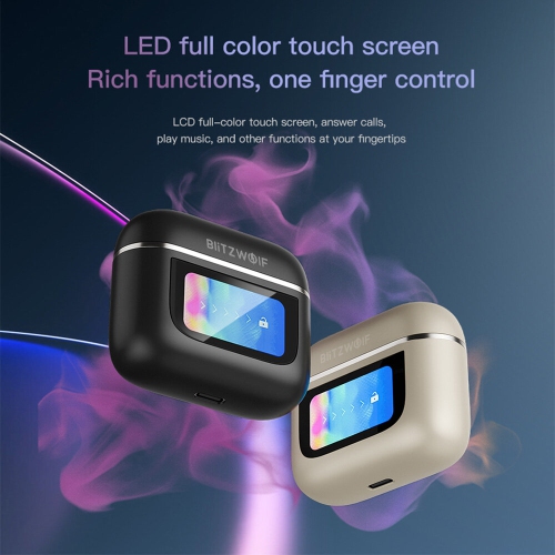 ORIGINAL  Blitzwolf Bw-Fye16 Led Screen Tws Earbuds Bluetooth Earphone Colorful Touch Screen Active Noise Cancelling 32H Battery Life 3D Spatial Audio