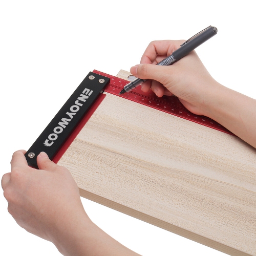 Règle carrée à angle droit Signature 300&nbsp;mm de ENJOYWOOD pour mesures de vitesse en T garanties pour mesurer et marquer les charpentiers en