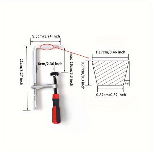 ENJOYWOOD 160x60mm Heavy Duty Dovetail Clamp with Soft-Grip Handle Woodworking Clamping Tool for Joinery Work