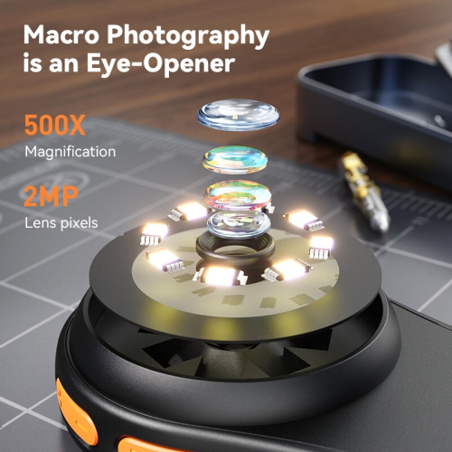 500X Portable Handheld Digital Microscope Super macro lens Magnification 2MP Camera Clear 1080P Resolution Integrated LED Lights Superior Battery