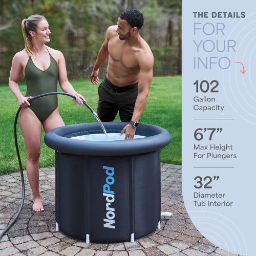 LifePro NordPod Recovery Ice Tub – Portable Cold Plunge Tub for Athletes, XL 102-Gallon Ice Bath for Recovery & Therapy – Indoor/Outdoor Use with
