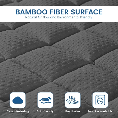 CoolHut Mattress Topper Twin XL Size 3-Inch Dual-Layer Mattress Topper with 1-Inch Pillow Top and 2-Inch Cooling Gel Memory Foam, For Back Pain