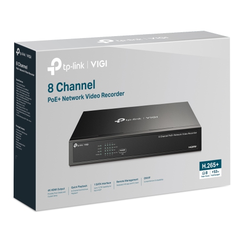 TP-Link VIGI NVR1008H-8P 8-Channel 16MP PoE+ NVR