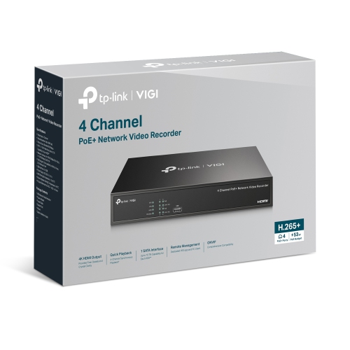 TP-Link VIGI NVR1004H-4P 4-Channel 16MP PoE+ NVR